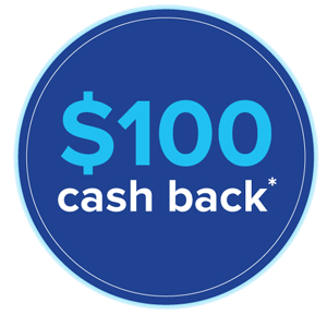 100 Cash Back button